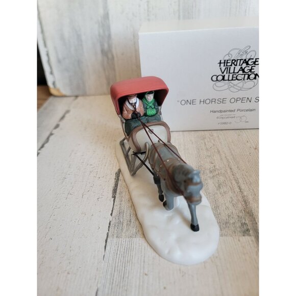Dept 56 59820 one horse open sleigh heritage village xmas accessory - Picture 3 of 6